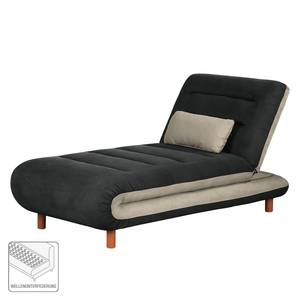 Chaiselongue Energy Webstoff Schwarz / Cappuccino