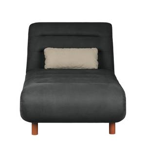 Chaiselongue Energy Webstoff Schwarz / Cappuccino