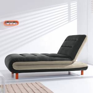 Chaiselongue Energy Webstoff Schwarz / Cappuccino