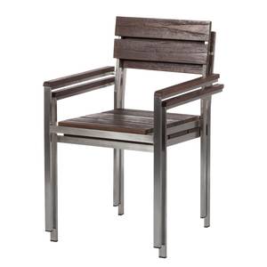 Chaise de jardin Teakline Premium Lot de 2 - Teck massif / Acier inoxydable