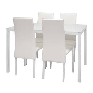 Set tavolo da pranzo Dine (5 pezzi) Bianco Set per sala da pranzo Dine - 5 elementi - Bianco