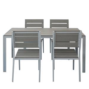 Ensemble de jardin Kudo IX (5 éléments) Polywood / Aluminium - Gris