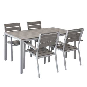 Set de jardin Kudo VIII Polywood / Aluminium - Gris