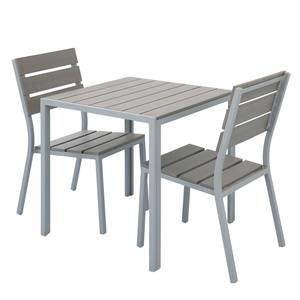 Ensemble de jardin Kudo XV (3 éléments) Polywood / Aluminium - Gris