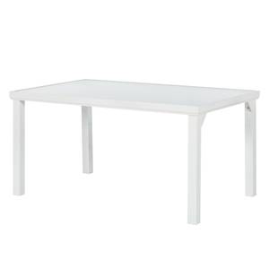 Table de jardin Leno Aluminium / Verre - Blanc