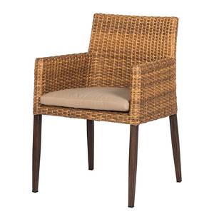 Essgruppe Teak Line Linaria I (5-teilig) Teakholz/Polyrattan Strohgelb