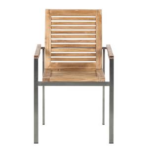 Tuinstoelen Teakline Exklusiv (2-delige set) - roestvrij staal/massief teakhout