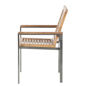 Chaise de jardin Teakline Exklusiv Acier inoxydable / Teck massif