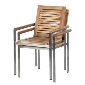 Chaise de jardin Teakline Exklusiv Acier inoxydable / Teck massif