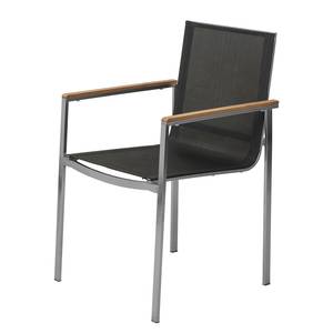 Table et chaises de jardin TEAKLINE 9D Teck massif / Textile - Noir