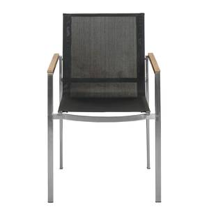 Essgruppe TEAKLINE 7-teilig Kombi D Plus Teak massiv / Textilene - Schwarz