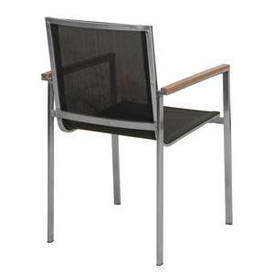 Table et chaises de jardin TEAKLINE 7D+ Teck massif / Textile - Noir