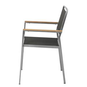 Essgruppe TEAKLINE 9-teilig Kombi C Plus Teak massiv / Textilene - Schwarz