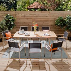 Table et chaises de jardin TEAKLINE C+ Teck massif / Acier inoxydable