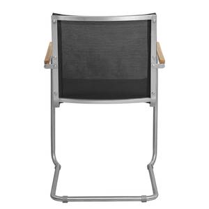 Essgruppe TEAK DELUXE 9-teilig Teak massiv / Textilene - Schwarz