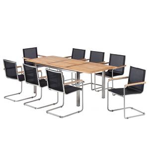 Essgruppe TEAK DELUXE 9-teilig Plus Teak massiv / Edelstahl