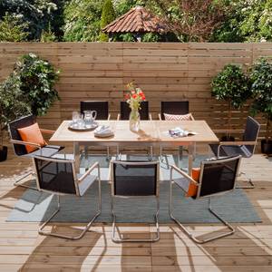 Ensemble de jardin TEAK DELUXE 9+ Teck massif / Textile - Noir