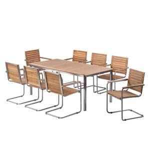 Table et chaises de jardin TEAKLINE 9B Teck massif / Acier inoxydable