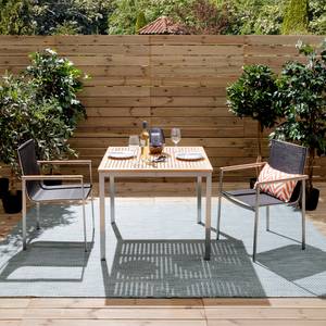 Gartentisch TEAKLINE Teak massiv / Edelstahl - Breite: 90 cm