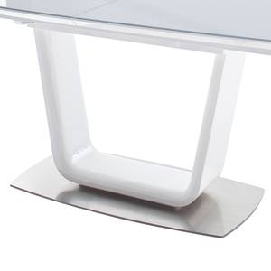 Eettafel Abasa glas/roestvrij staal - hoogglans grijs/roestvrij staal - Hoogglans lichtgrijs