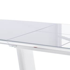 Eettafel Abasa glas/roestvrij staal - hoogglans grijs/roestvrij staal - Hoogglans lichtgrijs