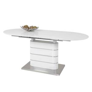 Table extensible Almansa Blanc brillant / Chrome