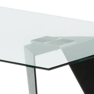 Eettafel Anath glas/zwart roestvrij staal - 160x90cm