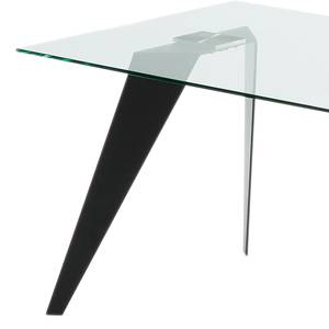 Eettafel Anath glas/zwart roestvrij staal - 180x90cm