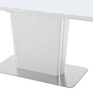 Table Apanas Verre / Acier inoxydable - Blanc mat / Acier inoxydable - Blanc mat - 180 x 95 cm