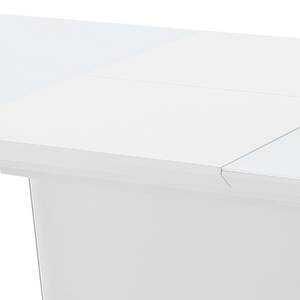 Table Apanas Verre / Acier inoxydable - Blanc mat / Acier inoxydable - Blanc mat - 160 x 90 cm