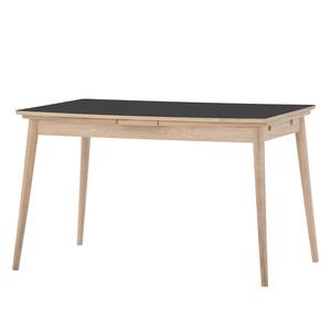 Table extensible Arvid Chêne partiellement massif - Anthracite - Largeur : 122 cm - Chêne clair