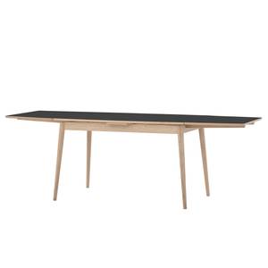 Table extensible Arvid Chêne partiellement massif - Anthracite - Largeur : 122 cm - Chêne clair