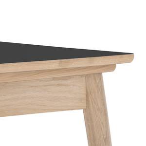 Table extensible Arvid Chêne partiellement massif - Anthracite - Largeur : 122 cm - Chêne clair