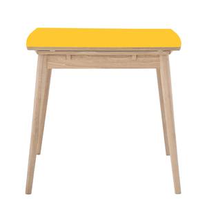 Table extensible Arvid Chêne partiellement massif - Jaune - Largeur : 122 cm - Chêne clair