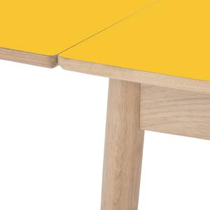Table extensible Arvid Chêne partiellement massif - Jaune - Largeur : 122 cm - Chêne clair