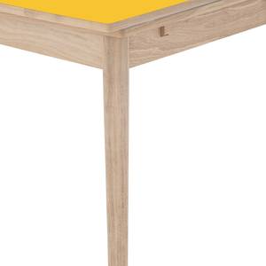 Table extensible Arvid Chêne partiellement massif - Jaune - Largeur : 122 cm - Chêne clair