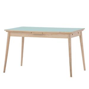 Eettafel Arvid deels massief eikenhout - Mintgrijs - Breedte: 122 cm - Lichte eikenhouten