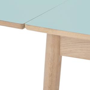Table extensible Arvid Chêne partiellement massif - Gris menthe - Largeur : 122 cm - Chêne clair