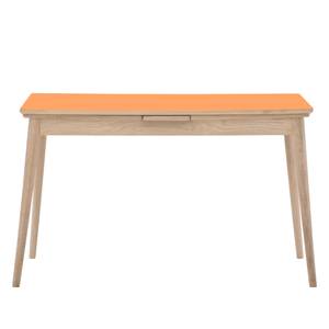 Table extensible Arvid Chêne partiellement massif - Orange - Largeur : 122 cm - Chêne clair