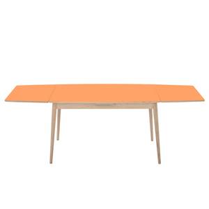 Table extensible Arvid Chêne partiellement massif - Orange - Largeur : 122 cm - Chêne clair