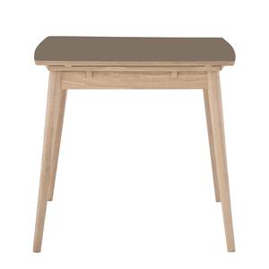 Table extensible Arvid Chêne partiellement massif - Taupe - Largeur : 122 cm - Chêne clair