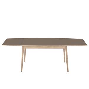 Table extensible Arvid Chêne partiellement massif - Taupe - Largeur : 122 cm - Chêne clair