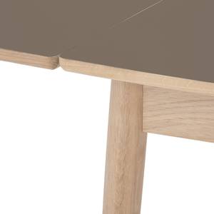 Table extensible Arvid Chêne partiellement massif - Taupe - Largeur : 122 cm - Chêne clair