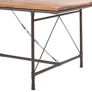 Eettafel Atelier massief acaciahout / metaal - acaciahout / antracietkleurig