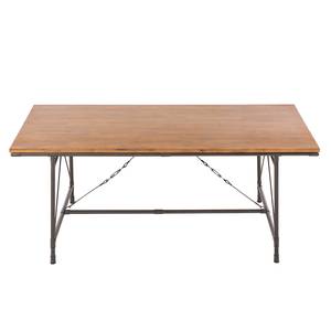 Eettafel Atelier massief acaciahout / metaal - acaciahout / antracietkleurig