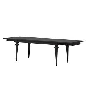 Table Azjana Pin massif - Noir - Avec rallonge des deux côtés