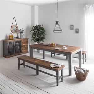 Table Balignton II Pin massif - Gris - 180 x 90 cm