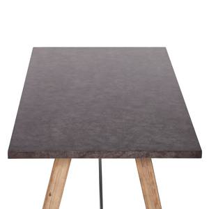 Table Béton Acacia partiellement massif / Imitation béton - 180 x 100 cm