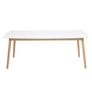 Table Bjelland Chêne partiellement massif - Blanc - 180 x 90 cm