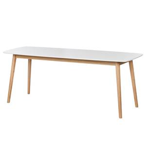 Eettafel Bjelland deels massief eikenhout/wit - 180x90cm